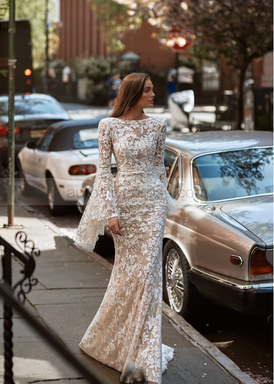 Beaded Ivory Lace Polka Dots Tulle Gorgeous Wedding Dress